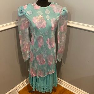 Vintage Judy Hornby Couture Silk Dress